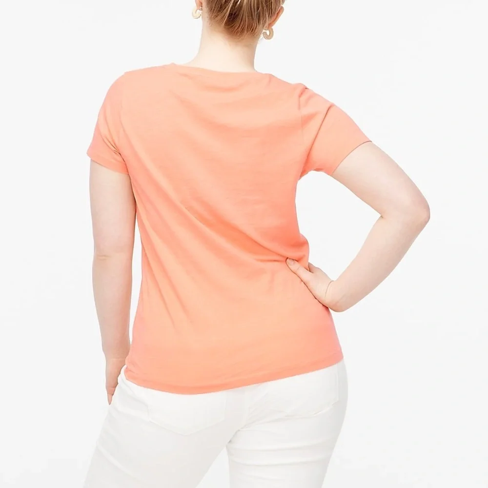 J. CREW Tee Vintage Slub Cotton Pale Guava V-Neck Short Sleeve T-Shirt NWT - Picture 7 of 12